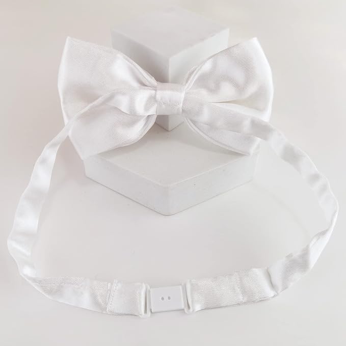 KOOLMOX Dog Bow Tie, Adjustable White Dog Collar Tie - Image 8