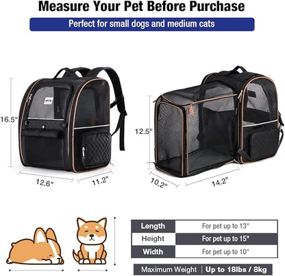 Lekebobor Large Cat Backpack Carrier Expandable Pet Carrier Backpack - Image 2