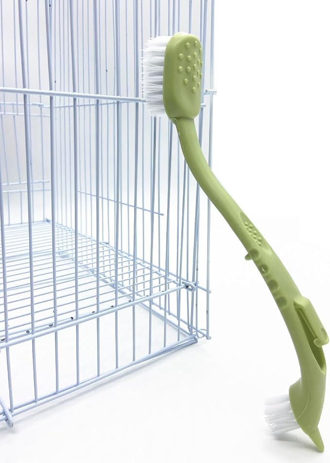 Bird Cage Cleaning Brush, Two Brush Heads, Long-Handled Tool by Unknown