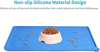 AUDWUD Silicone Waterproof Pet Feeding Mats, Anti Slip Bowl Pad, Dog Mat - Image 2