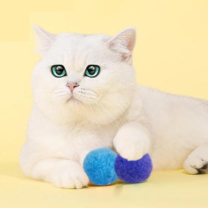 PET SHOW 20Pcs 1.5"/3.8cm Cat Toy Balls Bulk Soft Kitten Pompon Toys Indoor - Image 4