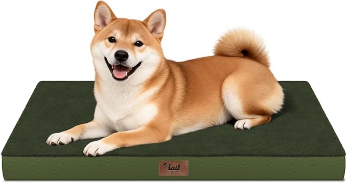 Plush Dog Bed for Medium Dogs, Waterproof Dog Crate Mat Orthopedic Egg Crate by TailStories