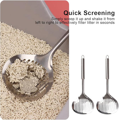 Kakalote 2pcs Cat Litter Scoop, Stainless Steel Durable Litter Scoop - Image 4