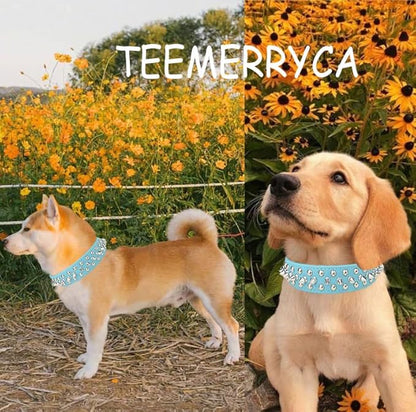 TEEMERRYCA Adjustable Microfiber Leather Spiked Studded Dog Collars - Image 2