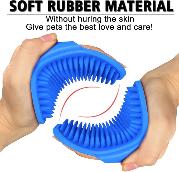 Dog Grooming Brush, Pet Shampoo Bath Brush Shedding Soothing Massage Rubber Comb - Image 3