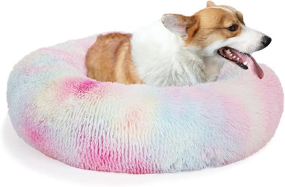 Calming Dog Bed for Medium Dogs Washable Donut 30 inches Anti-Slip Pet Bed by nononfish