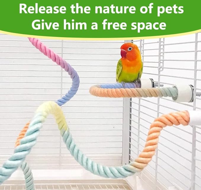 2Pcs Rope Perches for Bird Cages, Rope Perch for Parrots, Cockatiels & Parakeets - Image 5