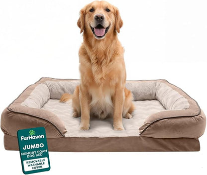 Furhaven Orthopedic Dog Bed for Large Dogs w/ Removable Bolsters & Washable by FurHaven