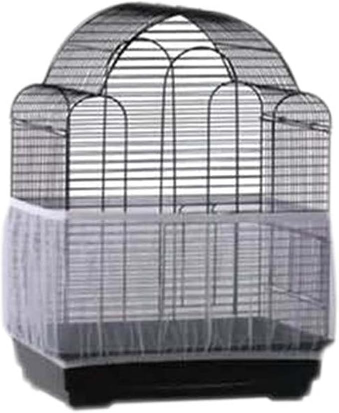 Bird Cage Seed Catcher Seeds Guard Parrot Nylon Mesh Net Cover Stretchy Shell by pranovo