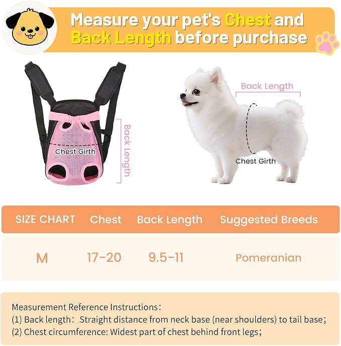 Inspack Dog Backpack Carrier/Cat Carrier, Adjustable Pet Front Carriers Travel - Image 2