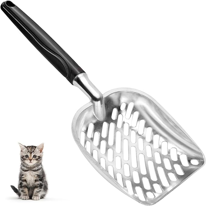 Cat Litter Scoop, Mesh Shovel, Stainless Steel Metal Scoop, Poop Sifting by Apidgrowth