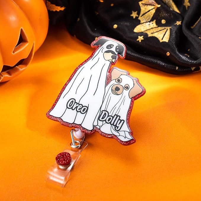 callie Personalized Halloween Ghost Badge Reel - Image 7