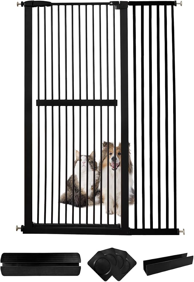 Lumizone Extra Tall Cat Gate 61.02" High Pressure Mounted Extra Wide by Lumizone