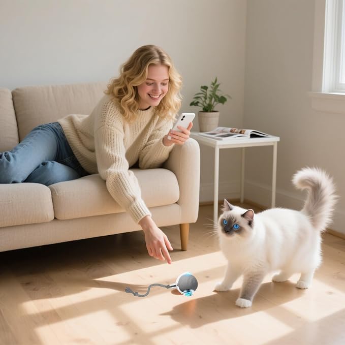 Interactive Cat Toy, 2025 New Interactive Rolling CatsToy Balls 360° Smart - Image 5