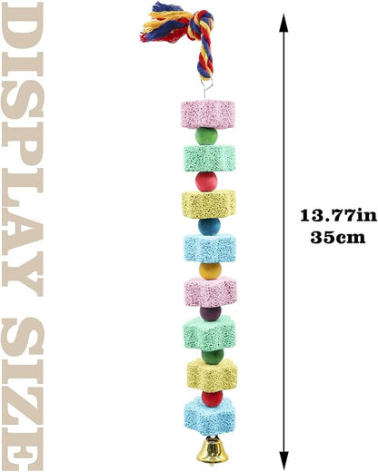 2 Pack Bird Chewing Toy, Colorful Parrot Beak Grinding Calcium Stone - Image 6