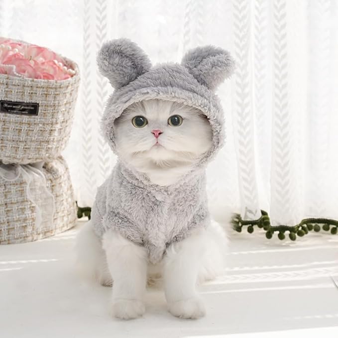 Selena Cat Bunny Ears Costume Cute Dog Kitten Hoodies Sweater Rabbit Ears Puppy by Unknown