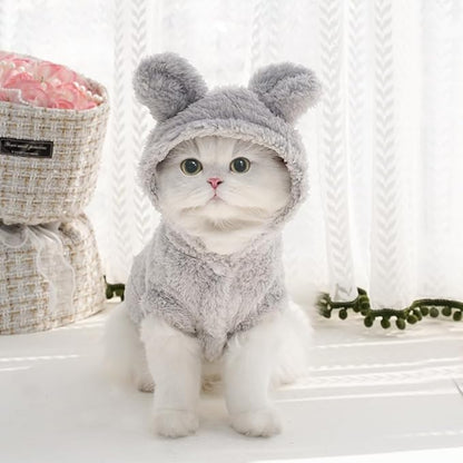 Selena Cat Bunny Ears Costume Cute Dog Kitten Hoodies Sweater Rabbit Ears Puppy by Unknown