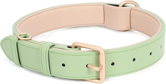 WHIPPY Leather Dog Collar for Small Medium Large Dog Adjustable Soft Breathable by WHIPPY