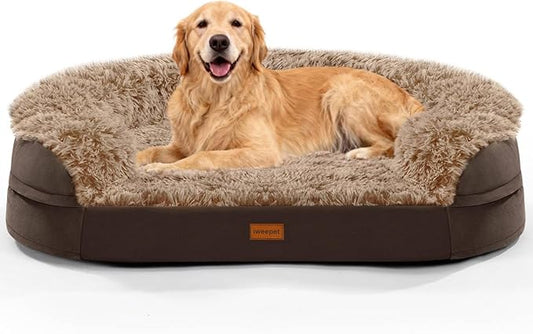 Orthopedic Dog Beds for Extra Large Dogs, Removable Washable Cover, Waterproof by iweepet