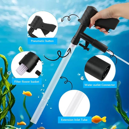 Aquarium Gravel Cleaner, Fish Tank Cleaner Kit, Aquarium Manual Press Noiseless - Image 5