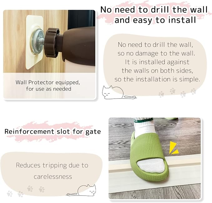 Lumizone Extra Tall Cat Gate 61.02" High Pressure Mounted Extra Wide - Image 6