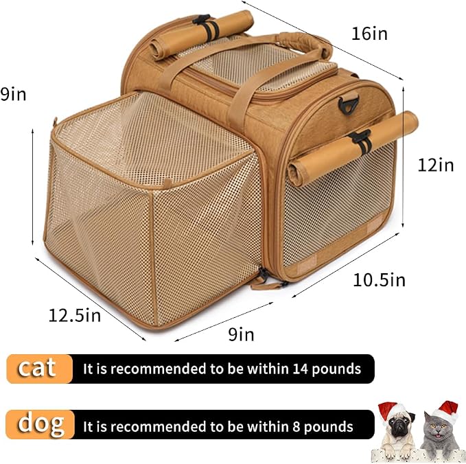 Pet Backpack Carrier for Small Dogs Medium Cats, Breathable and Collapsible - Image 2