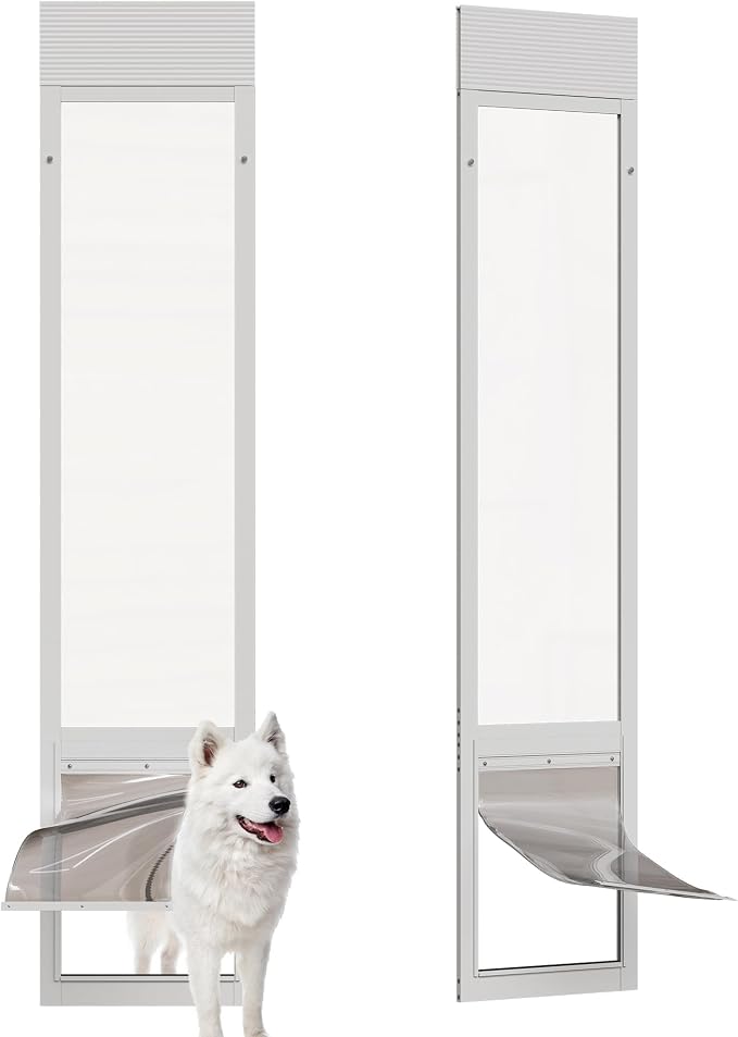 Doggie Door for Sliding Glass Doors, Adjustable Height 76 1/8"-80 7/8" Aluminum by barn