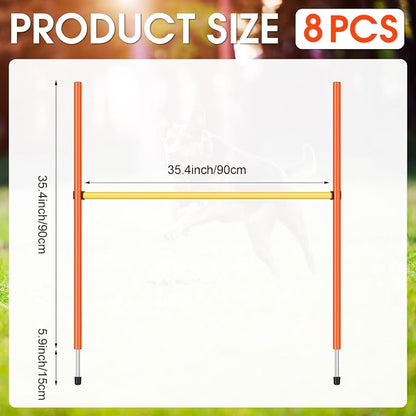 8 Set Dog Agility Jump Adjustable Dog Agility Hurdle Training Equipment - Image 2
