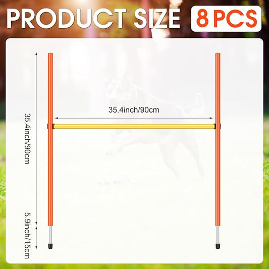 8 Set Dog Agility Jump Adjustable Dog Agility Hurdle Training Equipment - Image 2