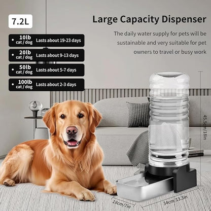 Marchul 1.9 Gallon Dog Water Dispenser, Large Dog Water Bowl Dispenser - Image 2