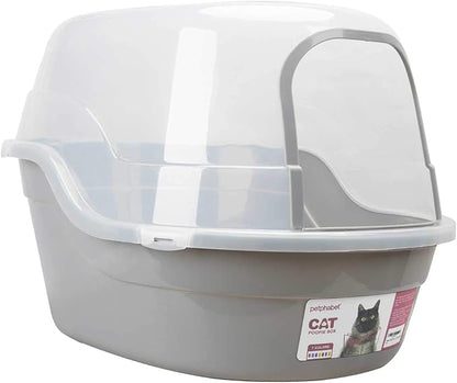 Petphabet Jumbo Hooded Cat Litter Box, Extra Large Gray by Petphabet