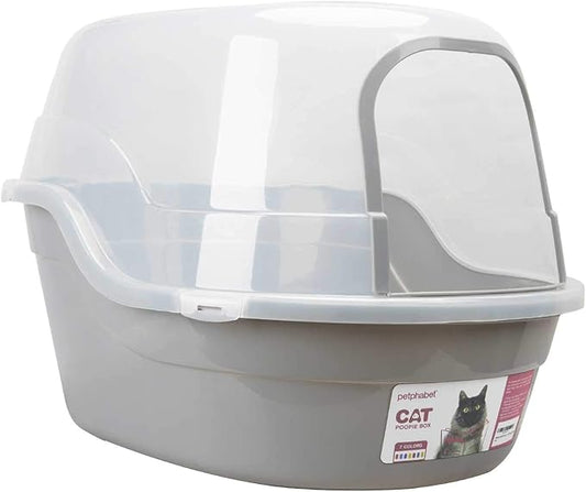 Petphabet Jumbo Hooded Cat Litter Box, Extra Large Gray by Petphabet