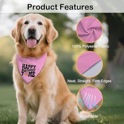 Happy Birthday to Me Pink Dog Bandana, Cute Birthday Gifts - Image 3