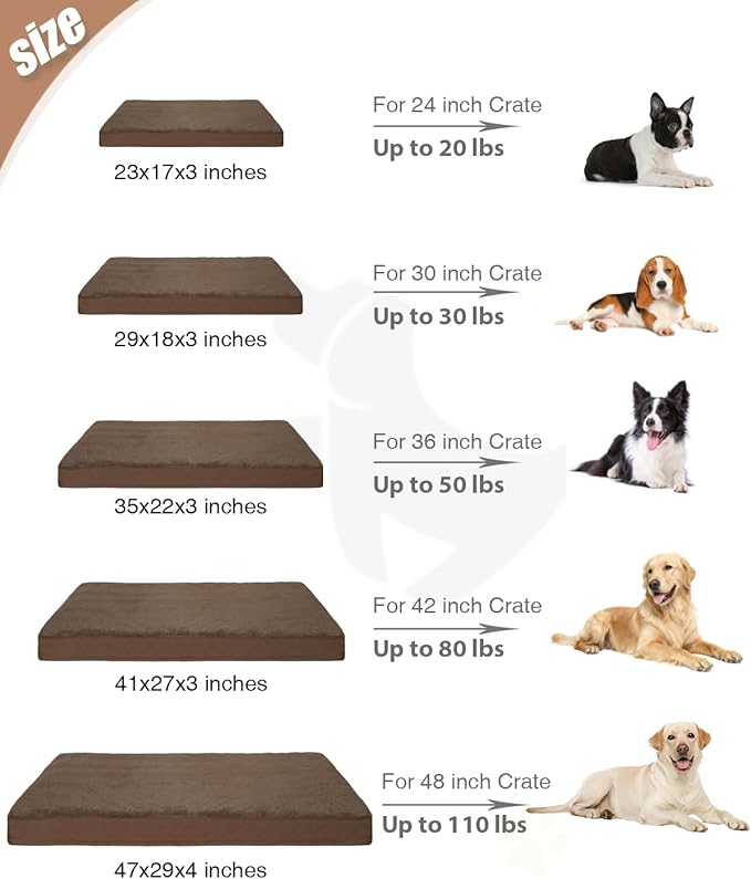 KSIIA Orthopedic Dog Bed Crate Waterproof Pet Mats - Image 6