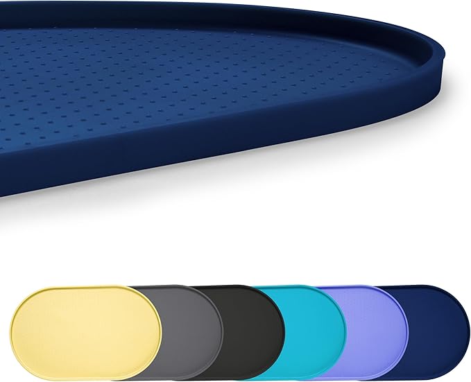 100% Waterproof 1.0" Raised Edge BPA Free Silicone Dog Food Mat, Pet Cat by Yacee