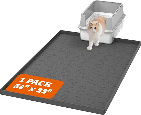 Pawtners Cat Litter Mat, Large 34" x 22" Litter Box Mat, Non-Slip Kitty Litter by Pawtners