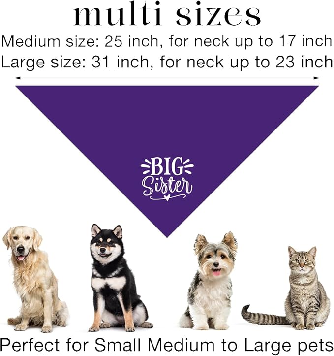Big Sister Dog Bandanas, Pet Scarf Accessories, Pet Triangle Scarf, Dogs Bandana - Image 3