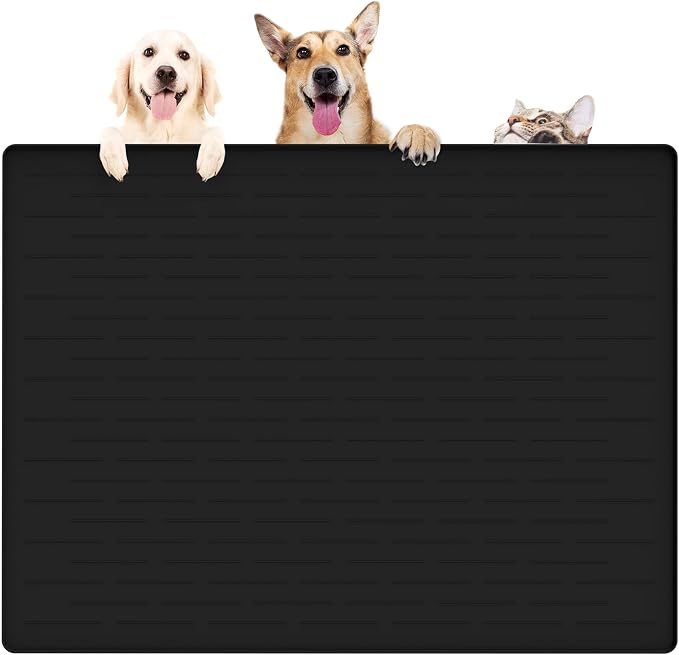 39.4"x29.5" Large Pet Food Mat, Silicone Dog Mats by WelcometoULTIBE