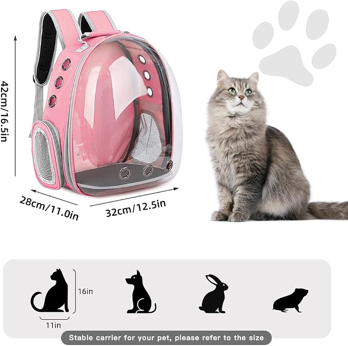 Pet Backpack Carrier, Bubble Backpack Cat Carrier, Pets and Small Dogs - Image 5