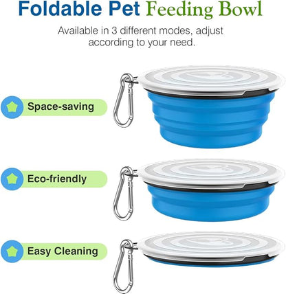 Pawaboo Collapsible Dog Bowls 2 Pack, Silicone Feeding Watering Bowls - Image 6