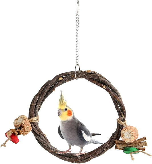 Bird Swing, Corn Cob, Edible Coloring, Beak Sharpening, Anxiety Relief by Gavigain