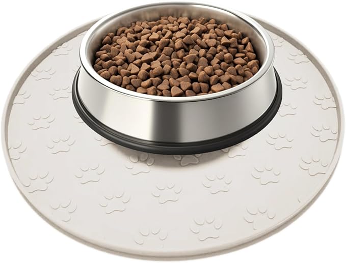 Pet Feeding Mat, Waterproof, Raised Edges to Prevent Spills, Easy Clean in by WLDJMP
