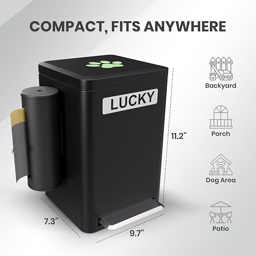 Dog Poop Trash Can Outside, 6L Metal Outdoor Dog Waste Bin - Image 7