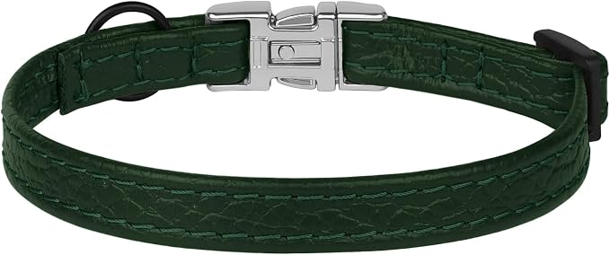 Leather Cat Collar with Buckle and Removable Bell - Image 9