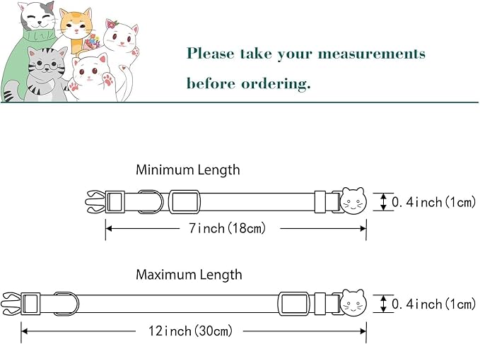 Yizepet Cat Collars with Bells, Breakaway Kitten Collar, Cute Kitty Collar - Image 5