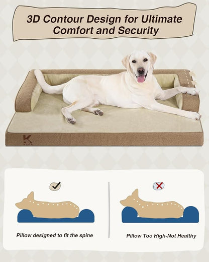 KSIIA Washable Dog Bed XXL Senior Dog, Orthopedic Warm Soft Pet Sofa Waterproof - Image 4