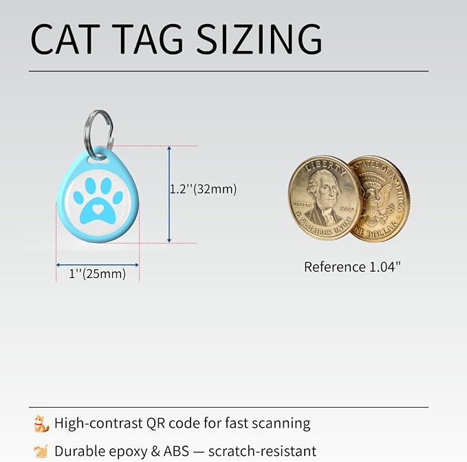 QR Code Cat ID Tag for Collar, Smart Pet ID - Image 2