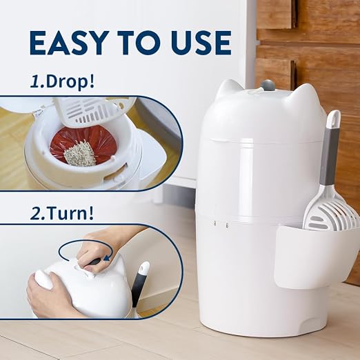 Red Rocket PURRR LITTER TWIST’R XL Cat Litter Trash Can Step Litter Disposal - Image 3