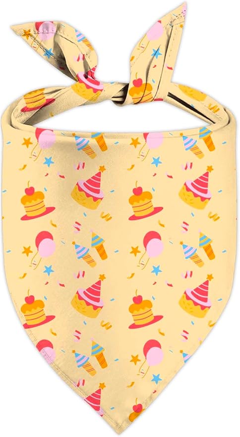 Birthday Dog Bandanas, Double Side Reversible Large Pet Scarves, Celebration Set by Unknown