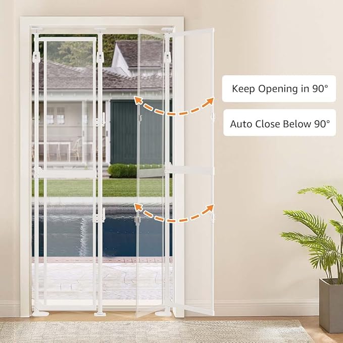 unipaws Transparent Clear Cat Safety Gate, Auto Closing and No Drilling Plus - Image 2